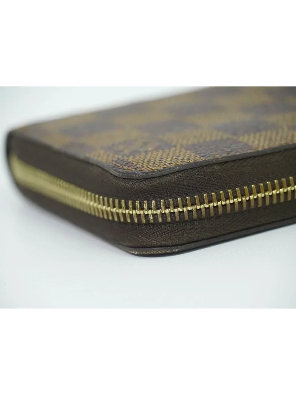 Louis Vuitton LV Zippy Wallet Damier Ebene Brown Vintage